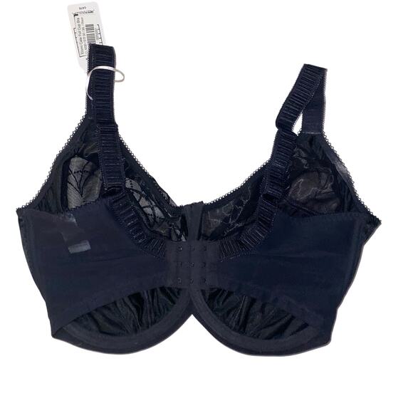 Elomi Cate Full Cup Bra 36L Black Satin Sheer Lace NWT - Picture 2 of 5
